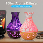 AuraFlame™ Ceramic-Style Crackle Diffuser & Ambient Humidifier
