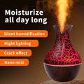 AuraFlame™ Ceramic-Style Crackle Diffuser & Ambient Humidifier