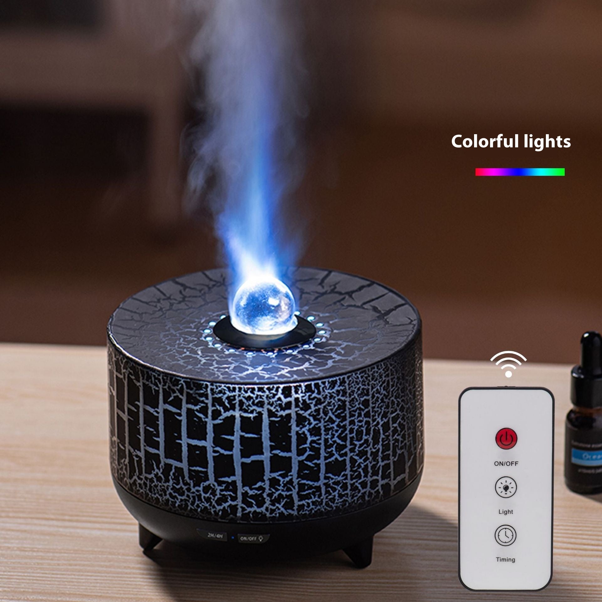 Cobalt Flame Aromatherapy Diffuser — 4-Color LED Mist Humidifier