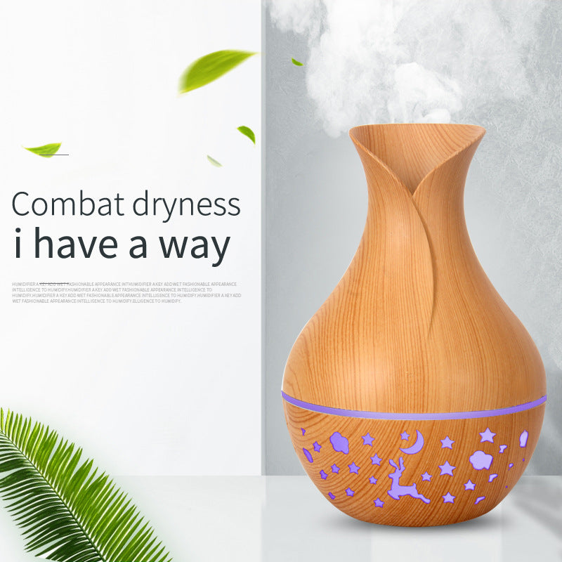 AuraFlame™ Ceramic-Style Crackle Diffuser & Ambient Humidifier