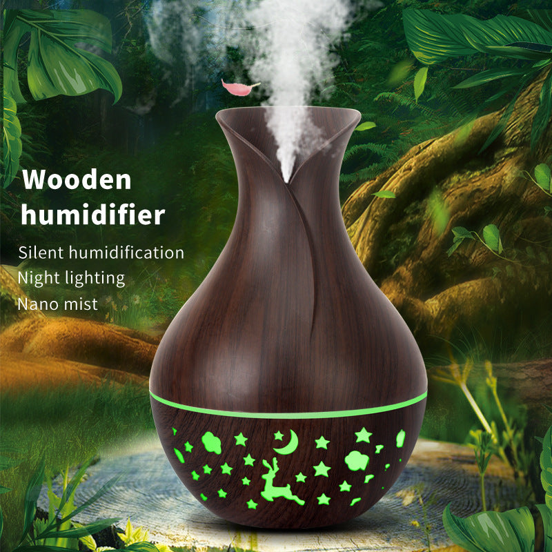 AuraFlame™ Ceramic-Style Crackle Diffuser & Ambient Humidifier